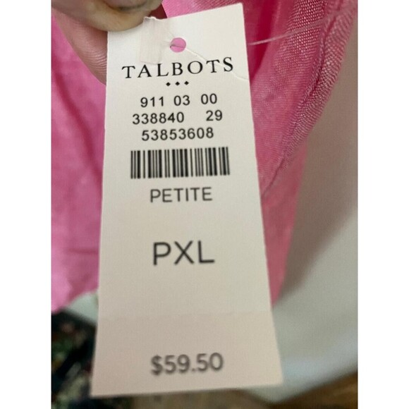 Talbots Pink Linen Sleeveless V-Neck Tank Womens Size XLp NWT Petite MSRP $59.50 - Picture 2 of 10